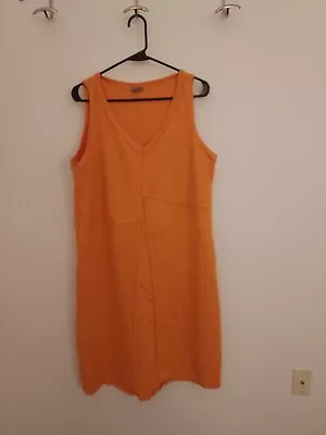 J. JILL COTTON ORANGE PULLOVER SLEEVELESS~DRESS Size L • $14.50