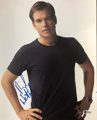 Michael Weatherly Signed 11x14 Photo Beckett BAS COA NCIS DiNozzo Bull B284 • $69