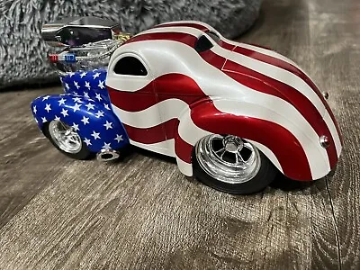 American Flag 41 Willys Coupe Gasser Pro Street Rod 1:18 Car Muscle Machines • $40