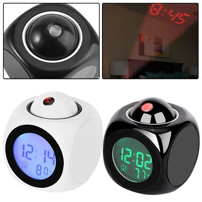 Digital LED Projection Alarm Clock Projector Voice Talking Time Temperature  • $14.99