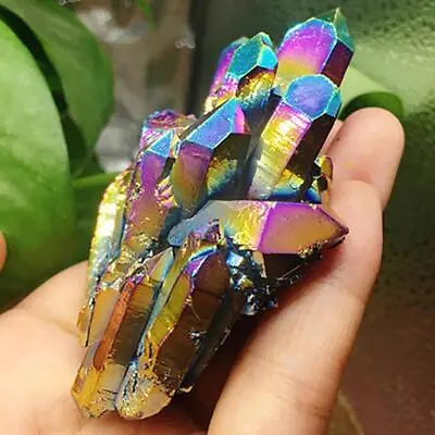 1x Titanium Cluster Mineral Healing Stone Natural Crystal Specimen Rainbow • $1.53