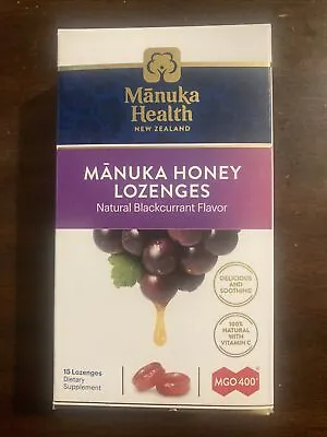 Manuka Honey Lozenges Blackcurrant MGO 400+ 15 Lozenges Exp 12/04/2025 • $17.90