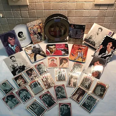 Elvis Pez Boxcar Trading Cards Trays Puzzle Plate And Postcards • $19.75