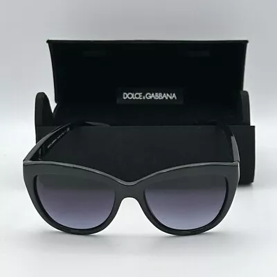 Dolce & Gabbana Black Cat Eye Sunglasses DG6087 501/8G 55-17-140-3N With Case • £64.57