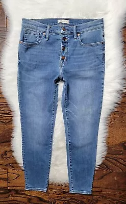 Madewell 9  Mid Rise Skinny Crop Jeans Women's Size 30 Exposed Button Front • $52