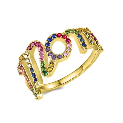 18k Gold & Rose Gold Plated MOM Ring Made With Swarovski Elements - Mother's Day • $9.99