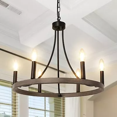 Kitchen Chandelier Lighting Vintage Farmhouse Light Fixture Ceiling Rustic Wood • $108