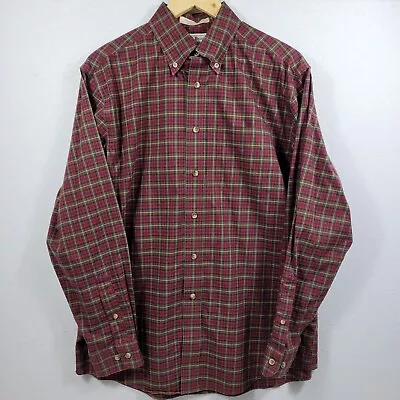 L.L. Bean Men's Medium Shirt Regular Traditional Fit Button-Up Plaid 100% Cotton • $14.15