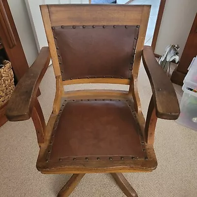 $650 • Buy Antique Captains Chair, English Oak, Swivel Mechanism, Good Condition