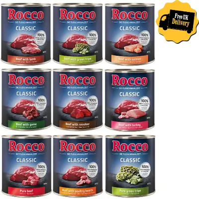Rocco Classic Wet Dog Food All Flavours Meat Grain Free 24 X 800g Cans • £65.95