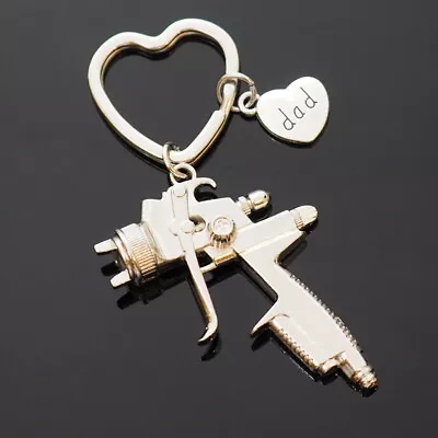 Spray Paint Gun Painter Keychain Dad Father's Day Gift - Heart Shaped Key Ring • $6.99