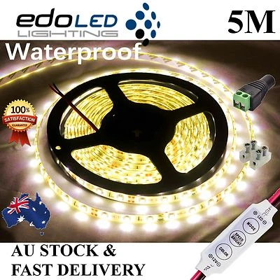 $12.83 • Buy Waterproof 12V Warm White 5M 3528 SMD 300 LED Strips Led Strip Lights Camping