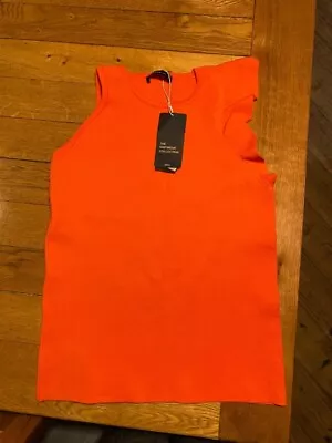 Bnwt Womens Zara Knit Size Uk S Small Orange Blouse Top Shirt Frill Rrp £22.99 • £4.99