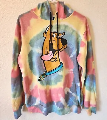 Scooby Doo Hoodie Sweatshirt Colorful Tie Dye Pockets Mens Medium Ghoul Monster • $17.95