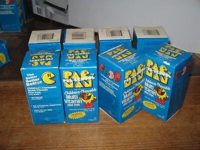 PAC MAN 1980 (1 Box) Vintage Video Arcade Game Cartoon Vitamin MIB BLUE • $29.99