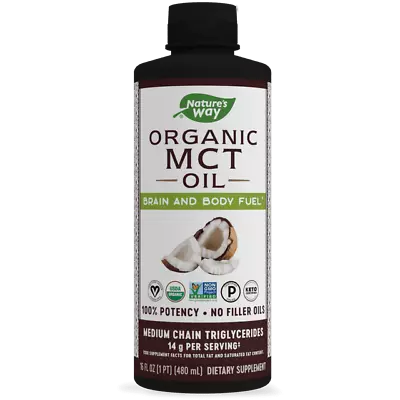 Nature'S Way Organic MCT Oil Coconut Non-Gmo Gluten-Free 14 G Mcts 16 FL Oz • $18.98