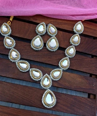 $27.80 • Buy Bollywood Style Indian Traditional Ethnic Polki Pearl Kundan Choker Necklace Set