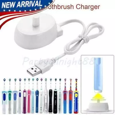 USB Plug Electric Toothbrush Charger Dock For Braun Oral B Charging White New • $15.79