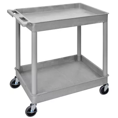 Luxor/H.Wilson Two Shelf Rolling Industrial Utility Tub Cart With Handle - 24 • $172.04