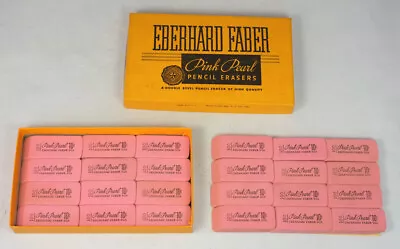 24 NOS Vintage Eberhard Faber Pink Pearl 100 Pencil Erasers • $19.99