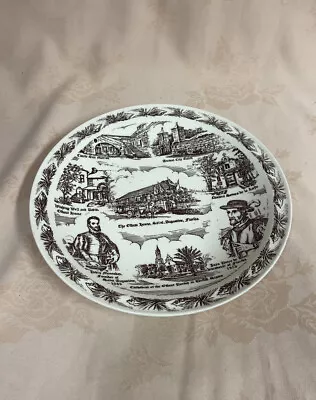 Vernon Kilns USA HISTORIC ST AUGUSTINE FL Commemorative Plate 1565 Brown • $29.95