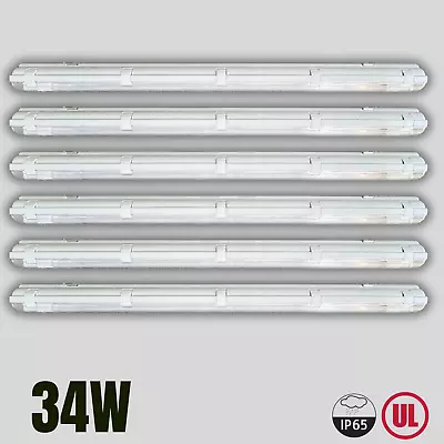 6 Pack 4ft LED Vapor Tight Proof Light Fixture 34Watt 5000K 6120 Lumens. • $224.99