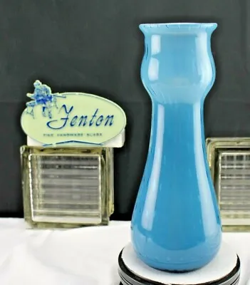 $385 • Buy Fenton Glass 2007 Dave Fetty Blue Bubble Optic Vase Ooak Signed