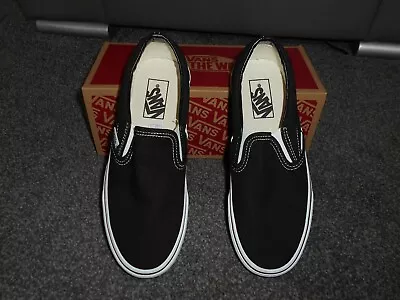 Vans Classic Slip On In Black/white - Uk Size 5 - Brand New In Box • £49.99