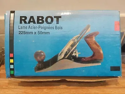 Vintage Boxed Rabot Smoothing Plane Steel Blade Wooden Handles 225mm X 50mm • $49.33