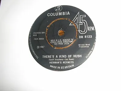£2.99 • Buy Herman's Hermits There's A Kind Of Hush / Gaslite Street 1967 Columbia