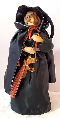 Vintage Witch Figure 15  Ceramic Black Dress Halloween Animatronic *NOT TESTED* • $19.54