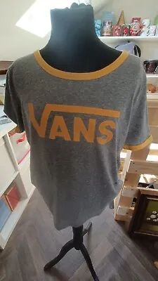 £7.50 • Buy VANS Ladies Grey Yellow Short Sleeved T-Shirt Size Medium 