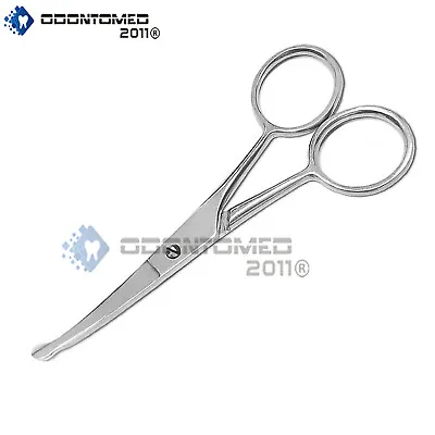3.5  Mini Curved Mustache Nose Ear Hair Remover Scissors Trimmer W/ Safety Tips • $7.05