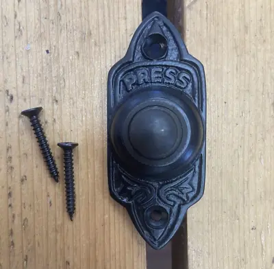 £11.99 • Buy Cast Iron Black Heavy Duty Victorian Traditional Old Style Bell Push Door Bell