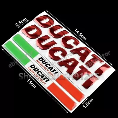 Motorcycle Fuel Tank Emblem Decals For Ducati Monster BIke Racing Badge Stickers • $12.82