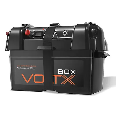 VoltX Battery Box 12V 2xUSB Portable Deep Cycle AGM Lithium Camping Cig Socket • $79.99