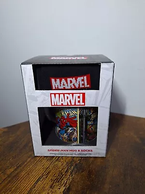 Marvel Spider Man Mug And Socks Set Mens Size UK 7-11 Ceramic Cup New In Box • £5.49