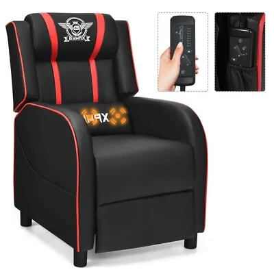 Massage Gaming Recliner Chair Racing Single Lounge Sofa Home Theater Seat Red • $197.64