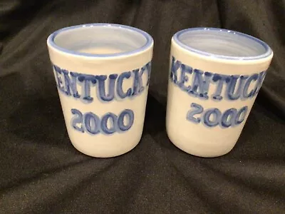 M A HADLEY KENTUCKY DERBY 2000 MINT JULIP CUP POTTERY TUMBLER Signed Set Of 2 • $69.95