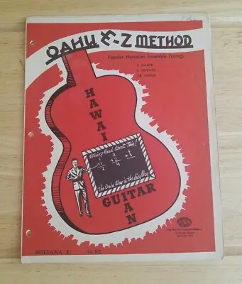 Vintage Sheet Music ~ OAHU E-Z METHOD Hawaiian Guitar MELEANA E 54EZ • $6.99