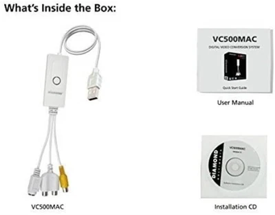 $33.90 • Buy Diamond Multimedia VC500MAC USB 2.0 One Touch VHS To DVD Video Capture Device