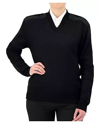 Cobmex V-Neck Military Uniform Sweater Long Sleeve Pull On Unisex Large Black • $11.64