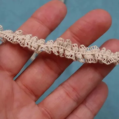 Antique French Linen Bobbin Lace Trim Vintage Handmade French Lace Craft Supply • $4.20