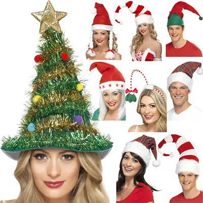 Christmas Santa Hat Reindeer Elf Bopper Antlers Headband Novelty Xmas Party Hats • £7.95