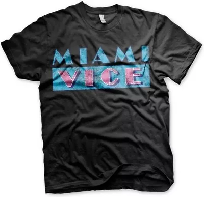 Miami Vice Distressed Logo T-Shirt Black • £25.70
