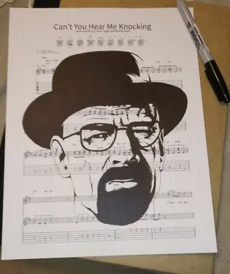 Breaking Bad Signed Art Print Walter White Stones Sheet Music 8.5X11 Drawing! • $9.99