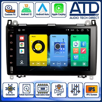 CarPlay Radio For VW Crafter MB Sprinter Android Auto Sat Nav GPS IPS Head Unit • £329.99