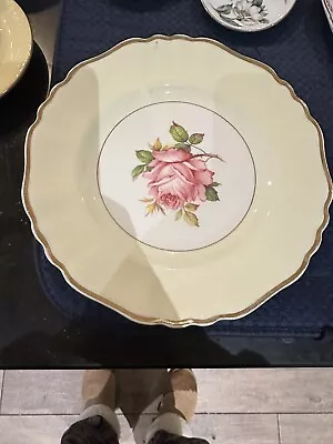 Vintage J & G Meakin Sol  Pink Rose And Gold Rimmed Plates • £8