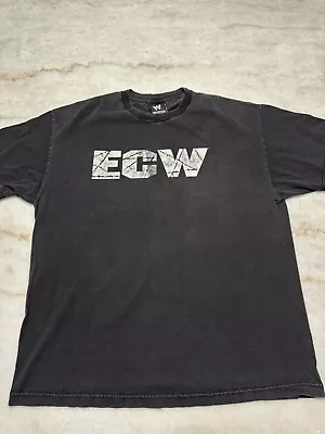 Vintage 2002 WWE ECW Logo Faded Distressed Black Graphic T-Shirt Adult Size XL • $39