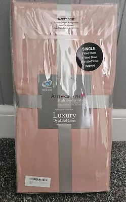 Autograph Luxury Dyed Bed Linen Single Peach Colour 100% Egyptian Cotton Touch • £6.99